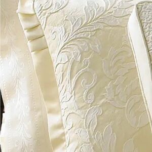 Cream Embroidered Comforter Set with Coordinating Shams